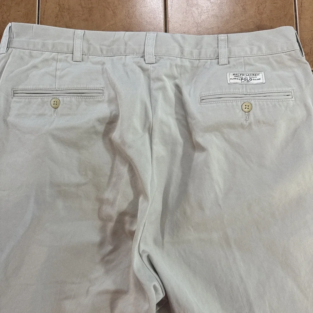 Polo Ralph‎ Lauren Prospect Pants Mens Sz 36 x 27 Beige Vintage Chino Twill